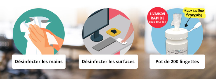 Je commande des lingettes désinfectantes