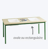 Table scolaire avec bacs