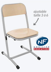 Voir la chaise scolaire réglable en bois hêtre